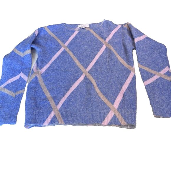 Bianco & Blu Mohair/Wool Blend Blue&Pink Knit Sweater Size Medium made in Italy - Picture 6 of 15